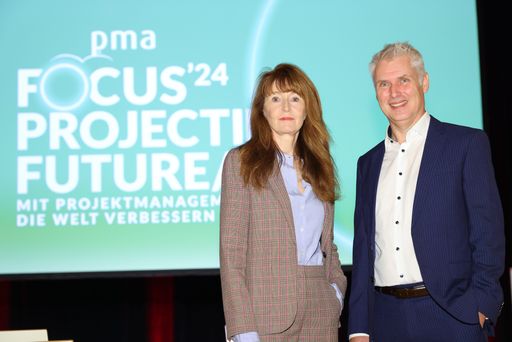 Trendforscherin Oona Horx Strathern und pma Vorstandsvorsitzender
Günther Lauer am pma focus 2024