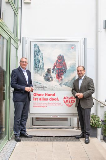  Präsentation ÖKV-Kampagne; v.l.n.r.: Philipp Ita (ÖKV Präsident),
Michael Göls (CEO Havas Village)