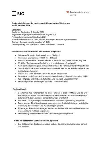 Vorschau Bild von Faktenblatt zur Justizanstalt Klagenfurt