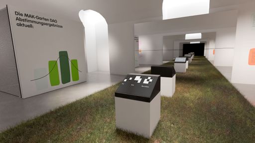 Vorschau Bild von "BLOCKCHAIN:UNCHAINED. New Tools for Democracy", 2024,
Designkollektiv Gemeinde-Bau (Katja-Anna Krug, Max Kure, Leo
Mühlfeld, Anton Posch), Rendering