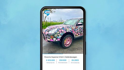 Vorschau Bild von Porsche Cayenne S, veredelt von Künstlerin Nina Schrödl, steht
auf willhaben zum Verkauf