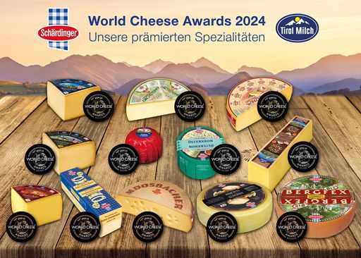 World Cheese Awards 2024: Die weltbesten Käse kommen aus
Österreich. Schärdinger und Tirol Milch räumen in Viseu, Portugal
ab.