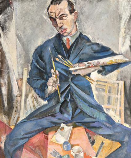  Selbstporträt, um 1933, Öl auf Leinwand, 98 x 81 cm, versteigert
für € 700.000, Weltrekordpreis