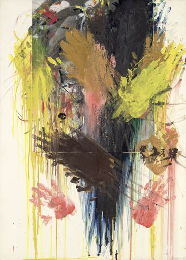  Arnulf Rainer, Christusübermalung / Fingermalerei 1983 Öl,
Ölkreide, Silbergelatine auf Papier, Schaumstoffplatte und Karton