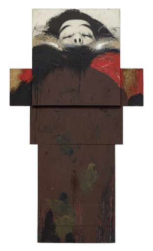 Vorschau Bild von Arnulf Rainer, Selbstbegräbnis oder Christusleid, Christusfreud?
1969-1974 Öl auf Holz und Fotografie