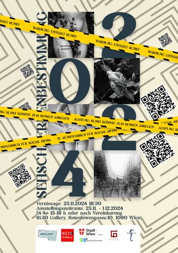 Vorschau Bild von zensurierter flyer der gruppenausstellung Sechärfenbestimmung
2024 - Rotlichtfestival 2024 Vernissage: 18.11.2024 18:30-21 Uhr
Ausstellungszeitraum: 18.-24.11.2024 15-18 Uhr Veranstaltungsort:
RG10 Gallery, Rotenlöwengasse.10, 1090 Wien Kuratorin: Florian Kopr
( Galerie Guerilla ) Veranstalter: Verein 4K / Florian Kopr (Galerie
Guerilla)