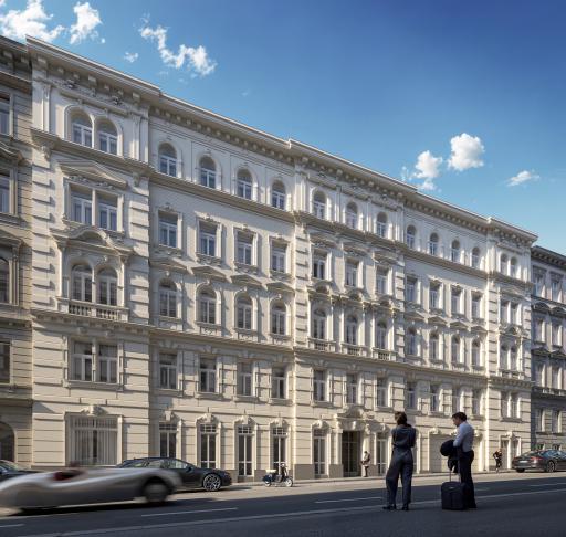 Der Stilaltbau in der Tendlergasse wird bis 2026 detailgetreu
restauriert.