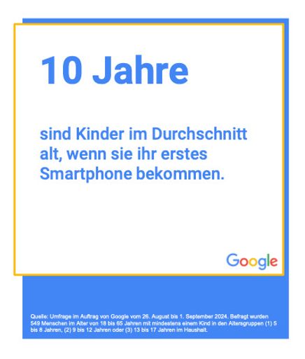  Im Durchschnitt erhalten österreichische Kinder mit zehn Jahren
ihr erstes Smartphone.