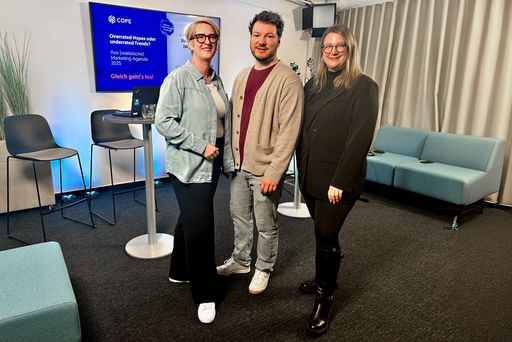  v.l.n.r.: Nicola Dietrich (Chief Strategy Officer bei COPE),
Georg Reimond (Head of Digital Performance bei COPE), Hana Greiner
(Creative Director bei COPE)
