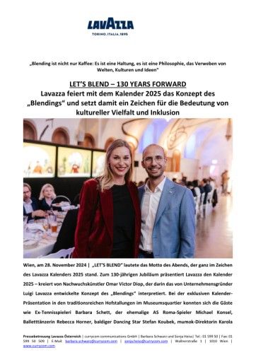 Vorschau Bild von Presseinformation Lavazza Kalender 25 Event