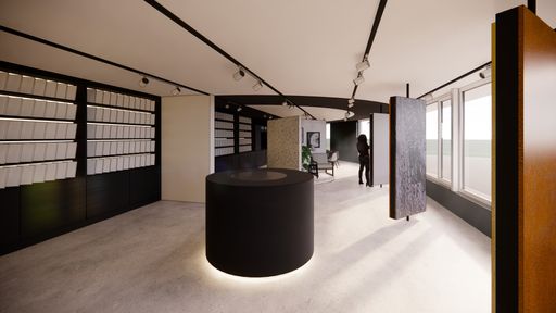  Auf 160 m² und in unterschiedlichen Kojen gegliedert, lassen sich
im neuen Showroom in Kramsach die unterschiedlichen Wand- und
Bodenoberflächen von IBOD erleben.