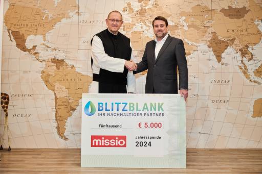 Vorschau Bild von Missio freut sich über die großzügige Spende von BLITZBLANK