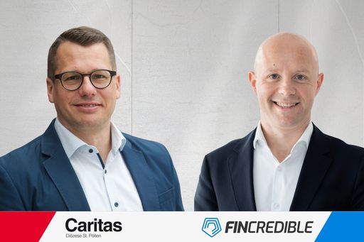  Christoph Riedl, Generalsekretär der Caritas St. Pölten und
Michael Pavlik, Geschäftsführer der FINcredible GmbH präsentieren
ihre Kooperation zur Digitalisierung von Spendenprozessen. Im Fokus
stehen innovative Lösungen wie die SEPA-eMandatslösung, die Spenden
sicher, effizient und nachhaltig machen.