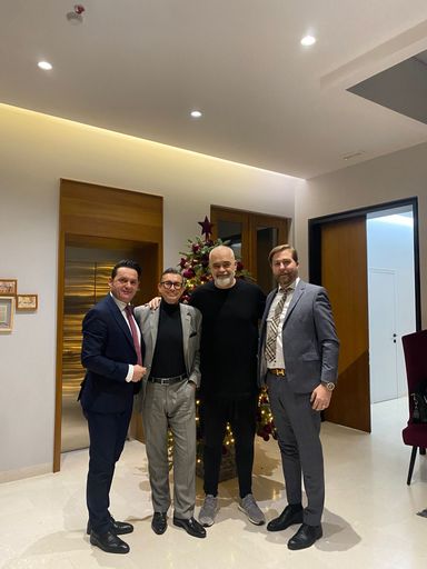 Bild mit Prime Minister Edi Rama, Bahri Troya, Markus Posset und
David Tschikof