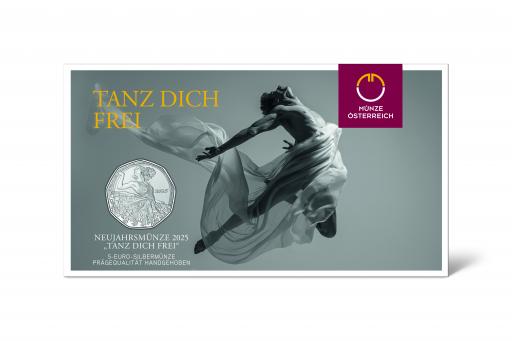 Vorschau Bild von Neujahrsmünze 2025 „Tanz Dich frei" in Silber und im
Geschenkkarton