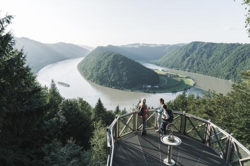 Aussicht auf das Naturwunder der Donauschlinge Schlögen.