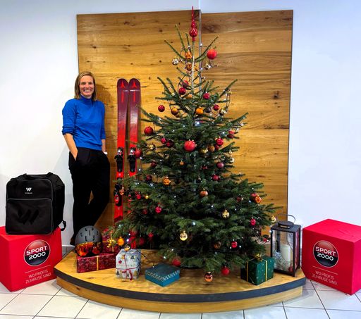 Skis and ski boots delight at Christmas