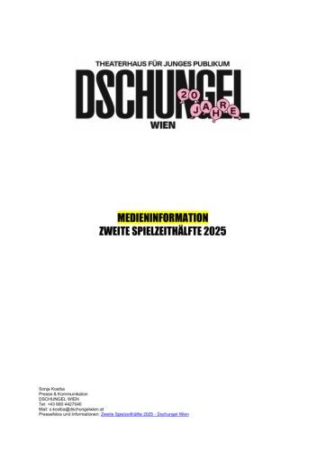  Medieninformation zur zweiten Spielzeithälfte