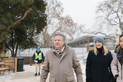 Mayor Michael Ludwig visits construction work for the 30th Vienna Ice Dream