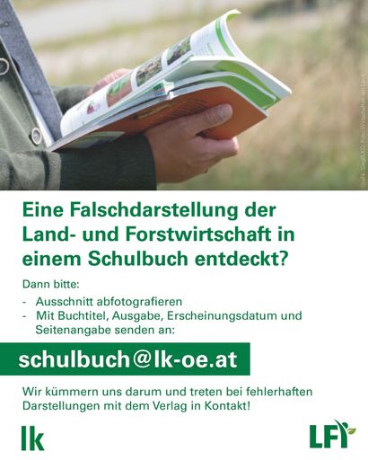 Neue Servicestelle der LKÖ für Falschdarstellungen der Land- und
Forstwirtschaft in Schulbüchern