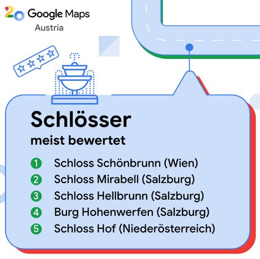Vorschau Bild von 20 Jahre Google Maps: Top 5 Schlösser