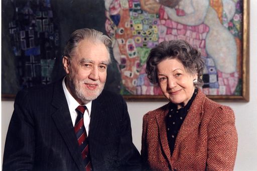Sammler und Museumsgründer Prof. Dr. Rudolf Leopold und seine
Frau Dr. Elisabeth Leopold, 2008