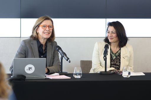 Pressekonferenz Vienna Film Commission 3.3.2025, v.l.n.r.:
Geschäftsführerin der Vienna Film Commission Marijana Stoisits,
KulturStRin Veronica Kaup-Hasler © Katharina Schiffl