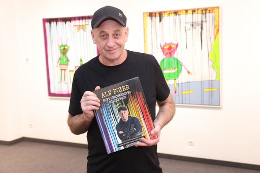 Vorschau Bild von Alf Poier und das Buch "Bunt geschwärztes Bilderbuch"