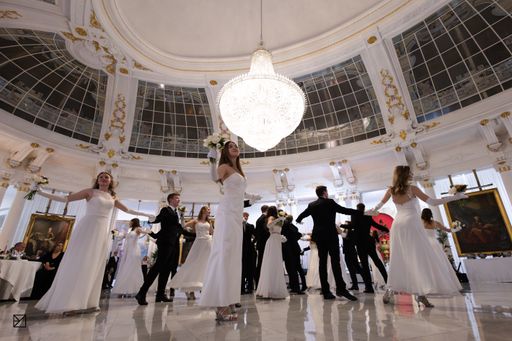 Vorschau Bild von 16 Paare der Tanzschule Dobner eröffneten schwungvoll den Ball.