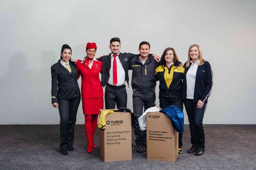  Sechs Unternehmen im Schulterschluss (v.l.): Serap/CAT,
Gabriele/Austrian, Laurenz/ÖBB, Matthias/SALESIANER, Sheila/Post und
Daniela/Wiener Linien
