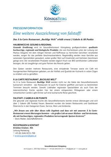 Vorschau Bild von Pressetext Gesundheitsresort Königsberg