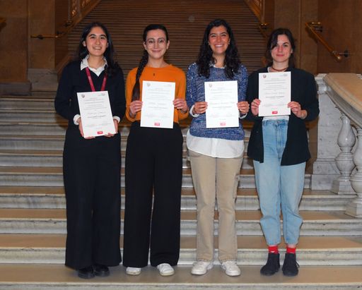 Preisträgerinnen von links: Martina Darwich, Sarah Saadain,
Manuela Quiroga Pérez, Anna-Chiara Barta