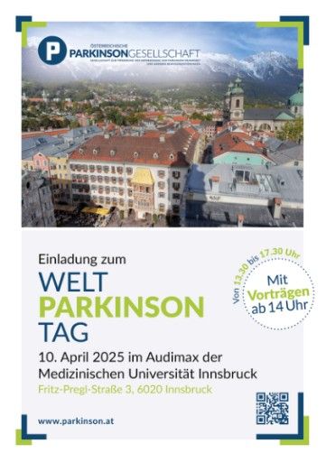 Ankündigung Parkinson-Publikumsveranstaltung in Innsbruck am 10.04.2025