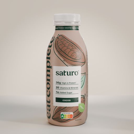  Saturo präsentiert seine neue High-Protein- und zuckerfreie
Trinkmahlzeit. Mit einem Proteingehalt von 36 g pro Flasche (9 g pro
100 ml) enthält sie mehr Eiweiß als jede andere trinkfertige
Trinkmahlzeit auf dem Markt.