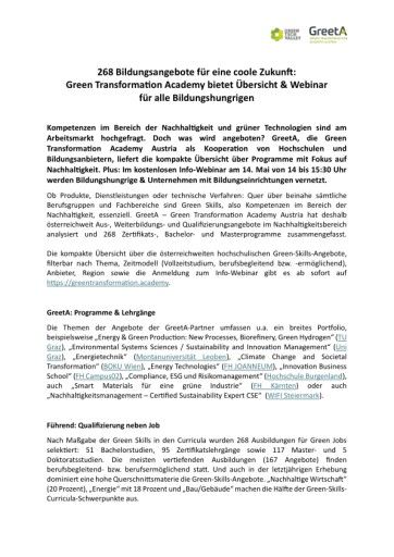 Vorschau Bild von PA Green Transformation Acadademy Austria als Pdf