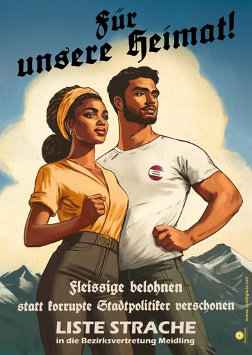  Das Sujet “Fleißige belohnen statt korrupte Stadtpolitiker
verschonen” spielt darauf an, dass Zuwanderer im Wahlkampf mit einer
Neidkampagne gerade von Parteien, die tief im Korruptionssumpf
stecken, pauschal diskreditiert werden. Probleme und Missbrauch gibt
es wie überall, sie müssen ernst genommen werden - Neid ist
allerdings keine Antwort auf die Probleme.
