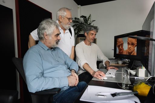 Vorschau Bild von Postproduktion des Dokumentarfilm DIE KINDER DER SCHWEIGENDEN im
Schneideraum von OKTO TV.