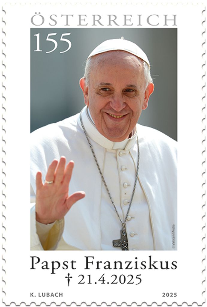 Österreichische Post gibt Briefmarke zum Gedenken an Papst Franziskus ...