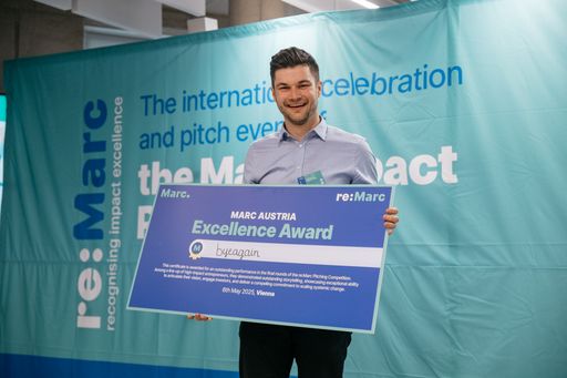  Wolfgang Weingarber, Co-Gründer von ByeAgain, gewann den Marc
Excellence Award für Österreich.
