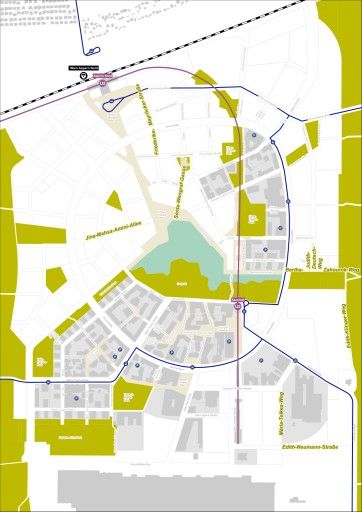 Vorschau Bild von Acht weitere weibliche Straßennamen (in Gelb) schreiben sich zukünftig in den Plan der Seestadt ein. © Wien 3420