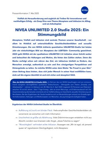  Presseinformation: NIVEA UNLIMITED 2.0