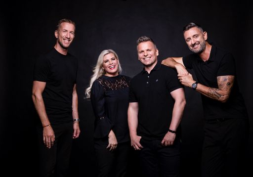  von rechts nach links: Marc Janko, Heidelinde Dvoracaek, Conny
Wilczynski, Clemens Doppler