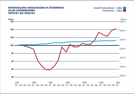  A.C.I.C Insolvenzstatistik; Quartalsbetrachtung aller
Unternehmen; Q1/2019-Q1/2025