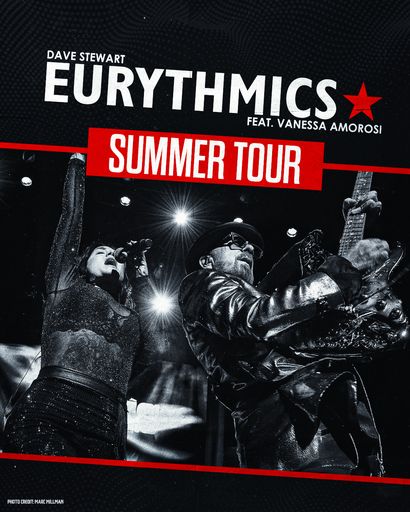  Dave Stewart (li.), Mitbegründer des legendären Duos Eurythmics,
und Sängerin Vanessa Amorossi (re.) auf der Bühne. Die beiden treten
am 30. Juli 2025 gemeinsam bei einem exklusiven Open-Air-Konzert in
der Arena Wien auf. Das Konzert ist Teil von Stewarts „Sweet Dreams
40th Anniversary“-Tour.