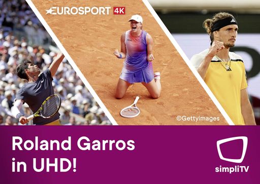 simpliTV und Eurosport bringen die Tennisstars der French Open
2025 in gestochen scharfer UHD-Qualität in Österreichs Wohnzimmer. ©
gettyimages/simpliTV