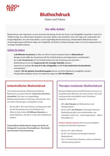  Fakten zu Bluthochdruck, weitere Informationen, Quellen