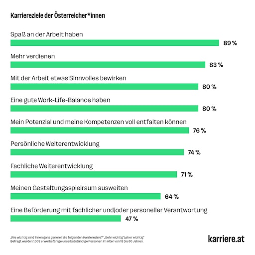  Balkendiagramm: Karriereziele österreichischer erwerbsfähiger
unselbstständiger Personen im Alter von 18 bis 60 Jahre