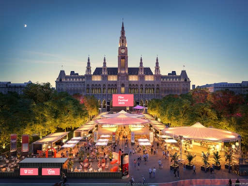 Visualisierung des 35. Film Festival auf dem Wiener Rathausplatz,
das von 28. Juni bis 31. August 2025 stattfindet.