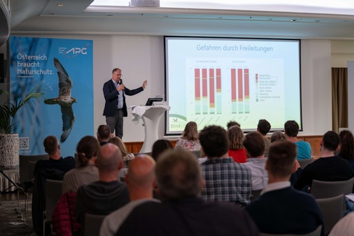 Vorschau Bild von Extra aus London angereist: Tris Allinson, Senior Conservation
Scientist von Birdlife International gastierte bei der diesjährigen
APG-Naturschutztagung