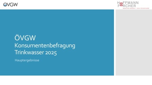Vorschau Bild von Studie: ÖVGW Kundenbefragung Trinkwasser 2025